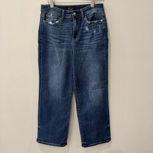 Judy Blue Wide Leg Crop Jeans Women's Size 9/29 Blue Denim‎ Stretch